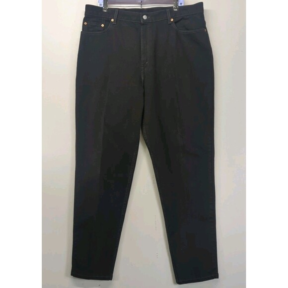 Levis 550 Black Denim Jeans Made In USA Women's 20W Tapered Leg - Picture 1 of 8